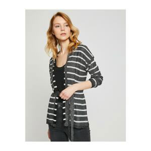 Koton Women's Gray Striped Cardigan 8YA92377HT