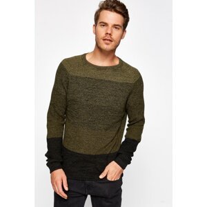 Koton Men's Khaki Patterned Sweater