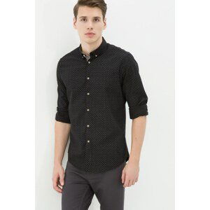 Koton Men's Black Patterned Shirt