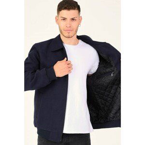 M8656 DEWBERRY MEN'S WOOLLEN STAMP COAT-DARK LACİVERT