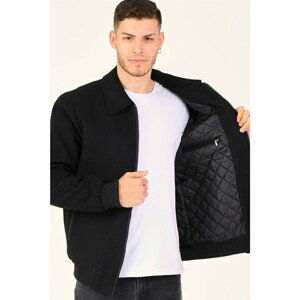 M8656 DEWBERRY MEN'S WOOLLEN STAMP COAT-DARK BLACK