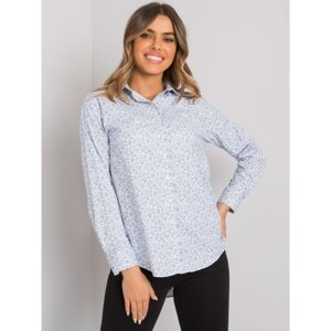 White and dark blue lady's shirt with patterns Milazzo RUE PARIS