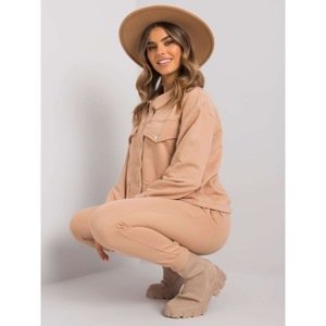 Camel two-piece set made of cotton