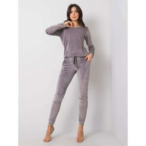 RUE PARIS Gray velor set