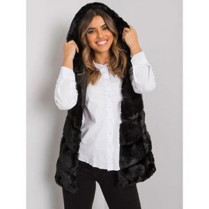 OCH BELLA Ladies' black vest with a hood