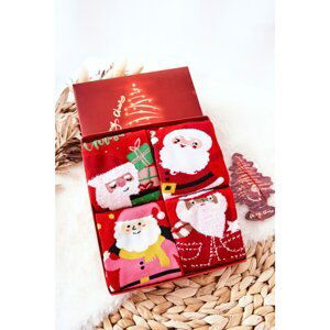 Ladies' Santa Claus Cosas Socks Set of 4 Pairs + Pendant