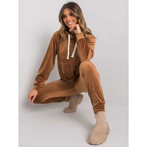 Light brown two-piece velor set