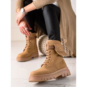 TRENDI LACE-UP TRAPPER ANKLE BOOTS WITH POCKET