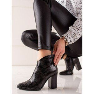 FILIPPO BLACK SNAKE PRINT ANKLE BOOTS