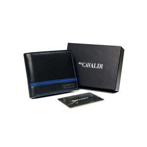 Black and blue men's leather wallet
