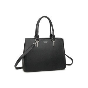 LUIGISANTO Ladies' black handbag with a detachable strap
