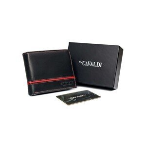 Black and red leather men's wallet
