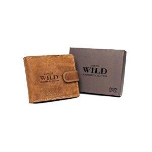 Light brown men's wallet with a clasp