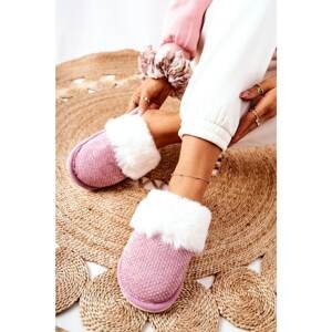 Fleece-lined Slippers Dark Pink Flamarin