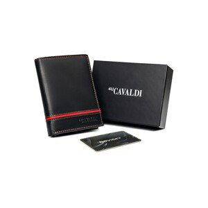 Black and red leather wallet