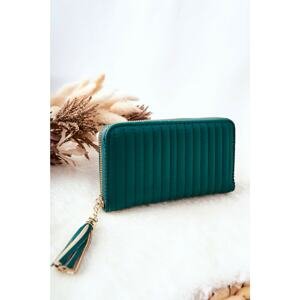 Quilted Wallet with Tassel Green