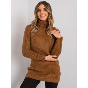 Brown sweater with long turtleneck from Daventry RUE PARIS