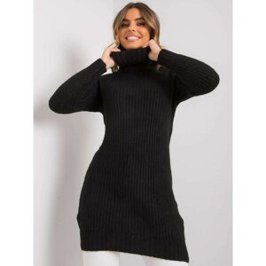 RUE PARIS Black long knitted turtleneck