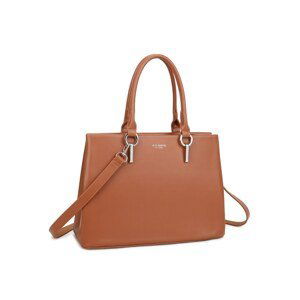 LUIGISANTO Camel women's handbag with a detachable strap