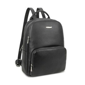 LUIGISANTO Black women's backpack with a pocket