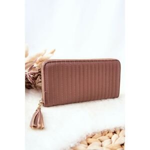 Large Quilted Wallet with Strap Cappucino