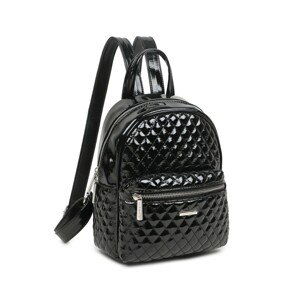 LUIGISANTO Black quilted backpack