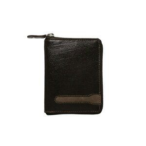 Men's brown leather wallet with zipper closure