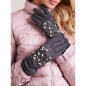 Elegant five-finger women's gloves, made of wool with beautiful decorations.  <p><strong>Material composition: 35% wool 65% acrylic.</strong>