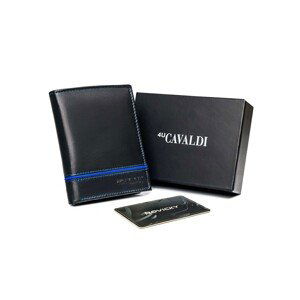 Black and blue vertical men's wallet