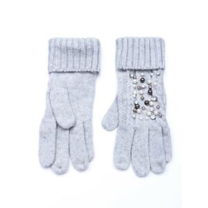 Elegant five-finger women's gloves, made of wool with beautiful decorations.