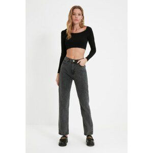 Trendyol Anthracite High Waist Bootcut Jeans