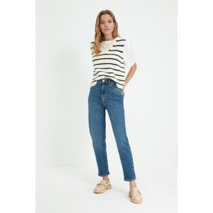 Trendyol Blue High Waist Slim Mom Jeans