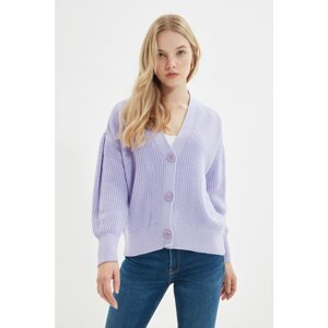 Trendyol Lilac Oversize Knitwear Cardigan