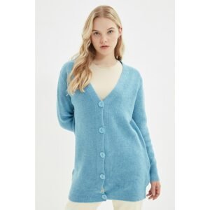 Trendyol Blue Long Knitwear Cardigan