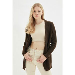 Trendyol Brown Long Knitwear Cardigan