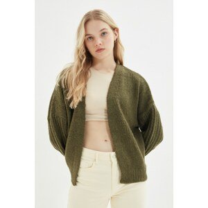 Trendyol Khaki Oversize Balloon Sleeve Knitwear Cardigan