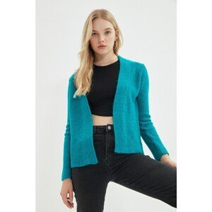 Trendyol Turquoise Ragging Detailed Knitwear Cardigan