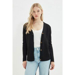 Trendyol Black Knitted Detailed Knitwear Cardigan