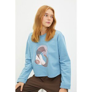 Trendyol Blue 100% Organic Fabric Knitted Sweatshirt