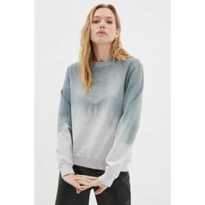 Trendyol Gray Loose Stand Up Collar Knitted Slim Sweatshirt