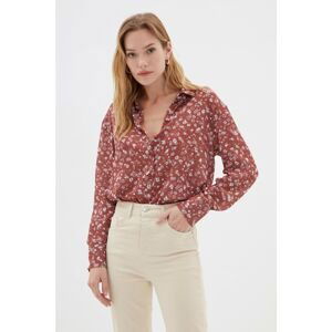 Trendyol Dried Rose Printed Shirt