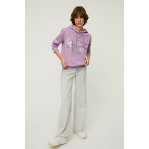 Trendyol Lilac Basic Thin Knitted Sweatshirt