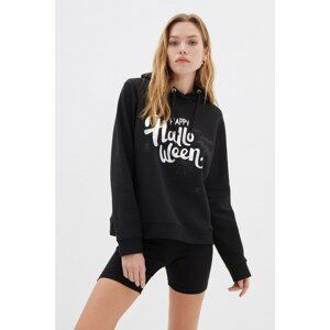 Trendyol Black Basic Slim Knitted Sweatshirt