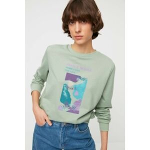 Trendyol Mint Basic Thin Knitted Sweatshirt