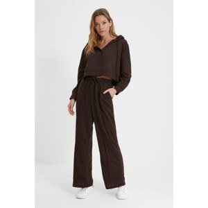 Trendyol Brown Stitch Detail Knitted Sweatpants