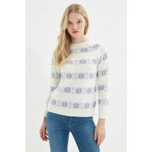 Trendyol Ecru Jacquard Knitwear Sweater