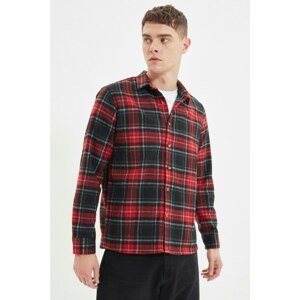 Trendyol Red Men Regular Fit Plaid Lumberjack Shirt