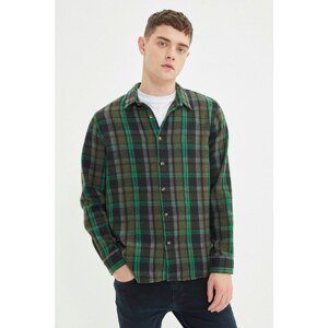 Trendyol Green Men Regular Fit Plaid Lumberjack Shirt