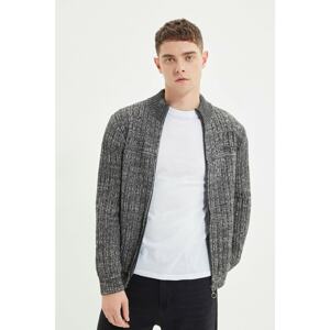 Trendyol Anthracite Men Regular Fit Zippered Cardigan