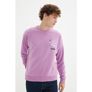 Trendyol Lilac Men's Oversize Fit Crew Neck Sweatshirt